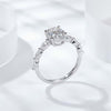 Antique Bezel and Pavé Set Moissanite Ring Sterling Silver