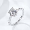 Antique Bezel and Pavé Set Moissanite Ring Sterling Silver