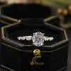 Antique Bezel and Pavé Set Moissanite Ring Sterling Silver