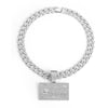 Bank Card Shield-shaped Pendant Cuban Chain Hip Hop Necklace