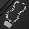 Bank Card Shield-shaped Pendant Cuban Chain Hip Hop Necklace