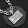 Bank Card Shield-shaped Pendant Cuban Chain Hip Hop Necklace