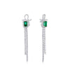 Bowknot Shape Emerald Birthstone Earrings Sterling Silver