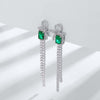 Bowknot Shape Emerald Birthstone Earrings Sterling Silver