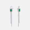 Bowknot Shape Emerald Birthstone Earrings Sterling Silver