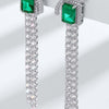 Bowknot Shape Emerald Birthstone Earrings Sterling Silver