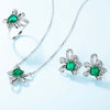 Bowknot Shaped Emerald Birthstone Ring Sterling Silver