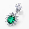 Burst Halo Emerald Birthstone Earrings Sterling Silver