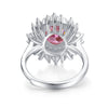 Burst Halo Pink Diamond Ring Sterling Silver