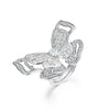 Butterfly Shaped Halo Ring Sterling Silver