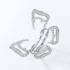 Butterfly Shaped Halo Ring Sterling Silver
