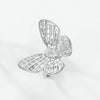 Butterfly Shaped Halo Ring Sterling Silver