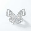 Butterfly Shaped Halo Ring Sterling Silver