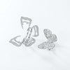 Butterfly Shaped Halo Ring Sterling Silver