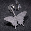 Butterfly Shaped Pendant Cuban Chain Hip Hop Necklace