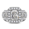 Channel Set Floating Halo Moissanite Ring Sterling Silver