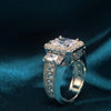 Channel Set Floating Halo Moissanite Ring Sterling Silver