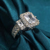 Channel Set Floating Halo Moissanite Ring Sterling Silver