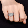 Channel Set Floating Halo Moissanite Ring Sterling Silver