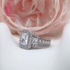 Channel Set Floating Halo Moissanite Ring Sterling Silver