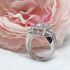 Channel Set Floating Halo Moissanite Ring Sterling Silver