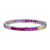 Channel Set Rainbow Bracelet Sterling Silver