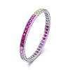 Channel Set Rainbow Bracelet Sterling Silver