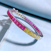 Channel Set Rainbow Bracelet Sterling Silver