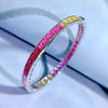 Channel Set Rainbow Bracelet Sterling Silver
