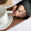 Classic Emerald Cut Birthstone Open Ring Sterling Silver