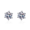 Classic Six-Prong Moissanite Earrings Sterling Silver