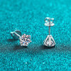 Classic Six-Prong Moissanite Earrings Sterling Silver