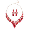 Court Style Colorful Necklace Earrings Jewelry Set