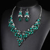 Court Style Colorful Necklace Earrings Jewelry Set