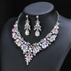 Court Style Colorful Necklace Earrings Jewelry Set