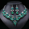 Court Style Colorful Necklace Earrings Jewelry Set