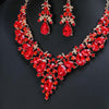 Court Style Colorful Necklace Earrings Jewelry Set