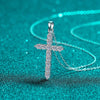 Cross-shaped Moissanite Necklace Sterling Silver