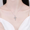 Cross-shaped Moissanite Necklace Sterling Silver