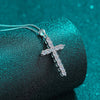 Cross-shaped Moissanite Necklace Sterling Silver
