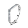 Deep V Moissanite Ring Sterling Silver