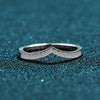 Deep V Moissanite Ring Sterling Silver