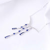 Deep V Pear Shaped Sapphire Birthstone Necklace Sterling Silver