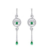Demon Eyes Emerald Birthstone Earrings Sterling Silver
