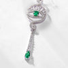 Demon Eyes Emerald Birthstone Earrings Sterling Silver
