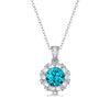 Floating Halo Moissanite Necklace Sterling Silver