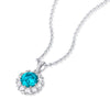 Floating Halo Moissanite Necklace Sterling Silver