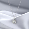 Floating Halo Moissanite Necklace Sterling Silver