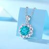 Floating Halo Moissanite Necklace Sterling Silver