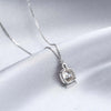 Floating Halo Moissanite Necklace Sterling Silver